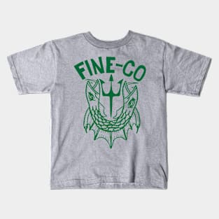 2 Headed Fine-Co logo green Kids T-Shirt